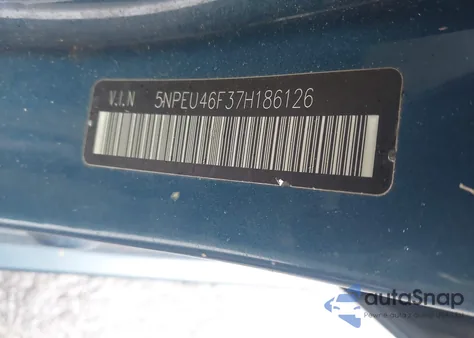 2007 Hyundai Sonata Limited/Se V6 из США, поврежденный, VIN 5NPEU46F37H186126